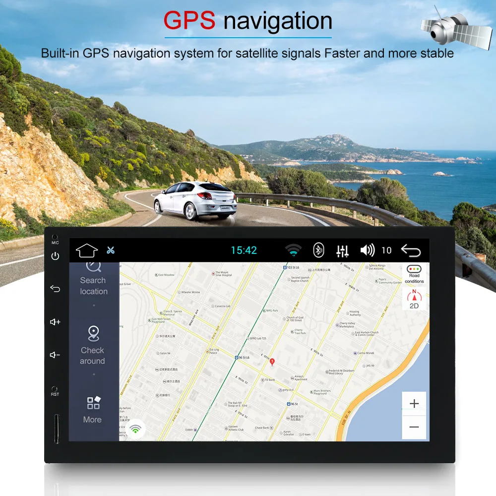 Perfect Android 5.0 1GB RAM 1024*600 Car GPS 2Din Radio Universal Car Stereo Player with Rearview Camera Car Styling Car Accessories 25