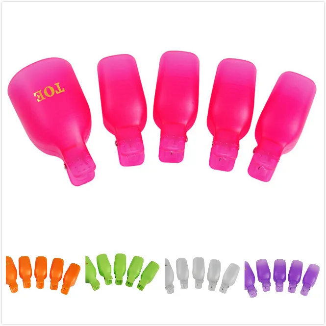 5 Pcs/Set Toenail Art Tools Plastic Gel Polish Remover Caps Pedicure