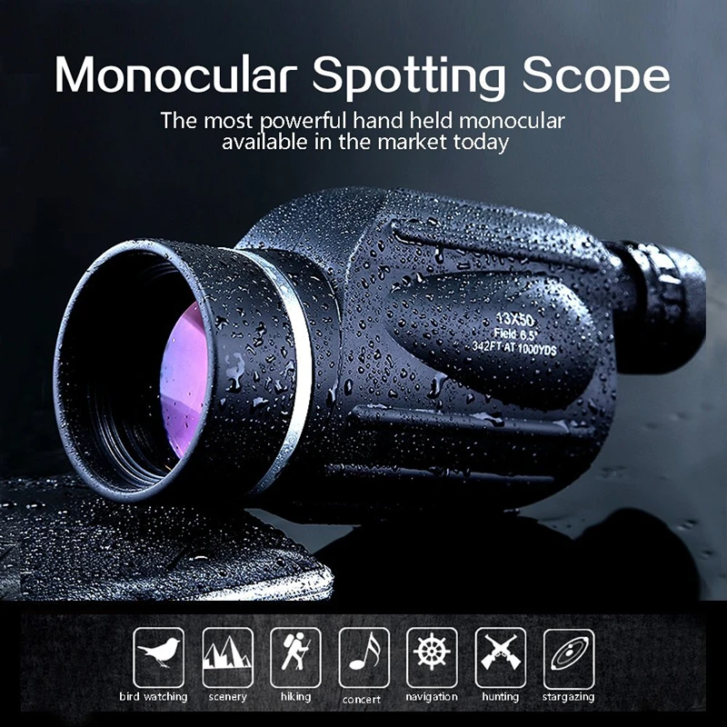 

GOMU 13X50 Waterproof Monocular HD Powerful Telescope Eyepiece for birdwatching High quality with Rangefinder Outdoor Hunting