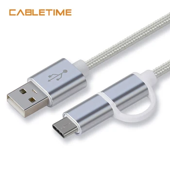 

Cabletime Micro USB Cable 2in1 USB Type C Cable Fast Charger Date USB C Micro USB Cable for MacBook Xiaomi Huawei Android N061