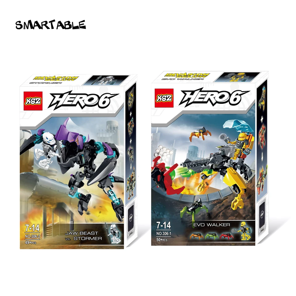 Smartable Hero Factory EVO WALKER & JAW BEAST VS. Набор строительных блоков STORMER игрушки для детей