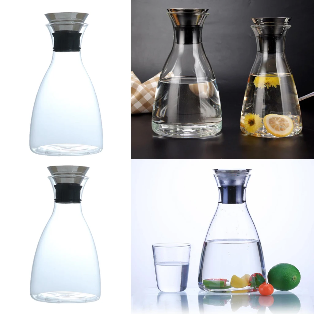 Heat Resistant Water Bottle Tea Wine Teapot Kettle Glass Jug Coffee Pot Juice Container Large Capacity Cold Water