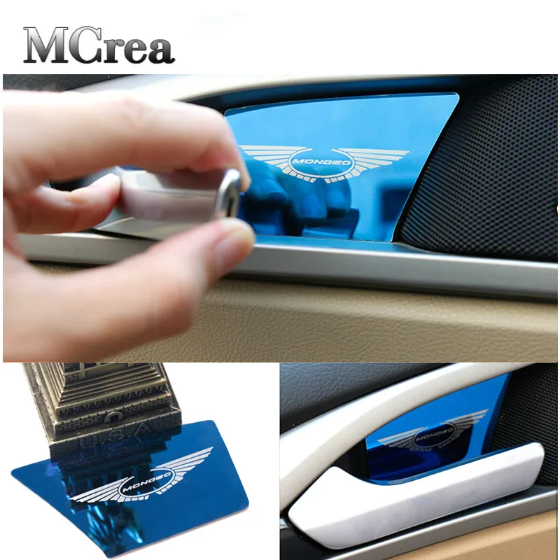 

MCrea Auto Car Stainless Steel Decorative Stickers For Ford Mondeo MK5 MKV 2017 2018 Inner Door Handle Bowl Cover Accessories