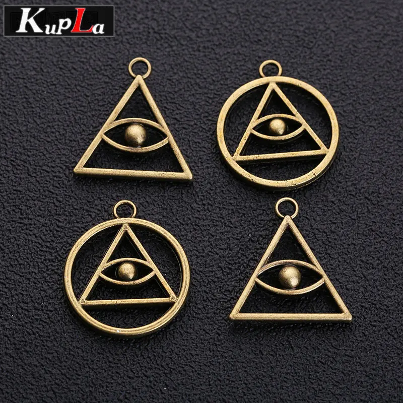 Kupla Vintage Bronze Metal Evil Eye Charms for Jewelry Makings Retro