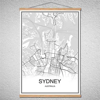 

With Frame SYDNEY Modern poster Canvas Abstract print picture Oil Painting Cafe Bar Home Decor Living Room