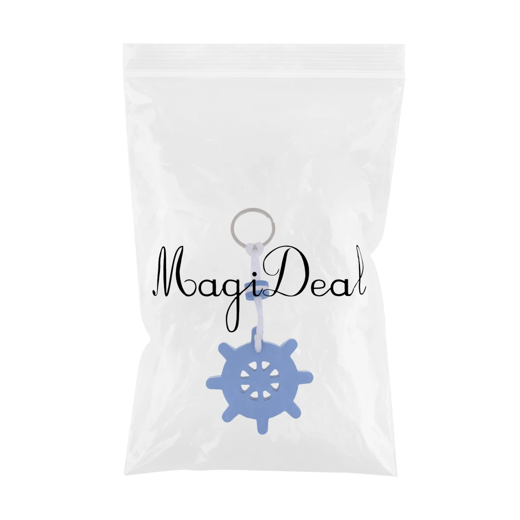 Marine Outboard Floating Keyring Sailing Kayak Fishing Canoeing- Ships Rudder Blue