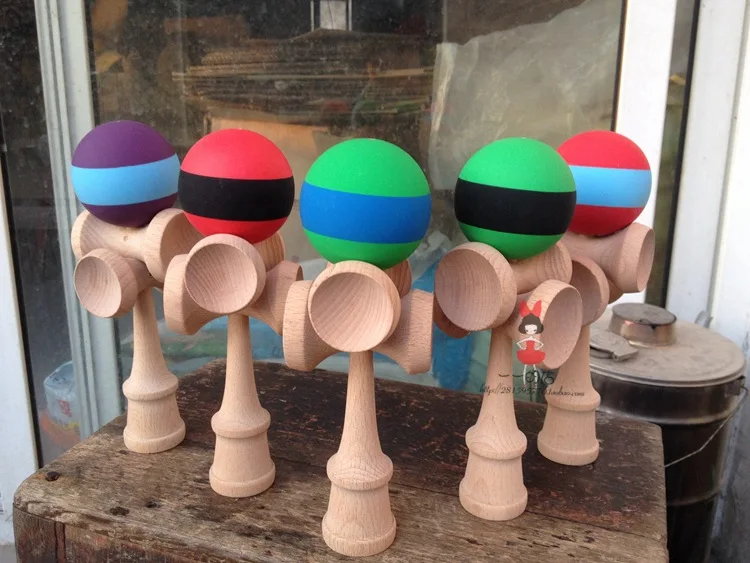 Привлекательные 20 см Kendama забавные японские традиционные деревянные игрушки Kendamas мяч Красочные PU Крашеные деревянные Professional взрослых игрушечные лошадки