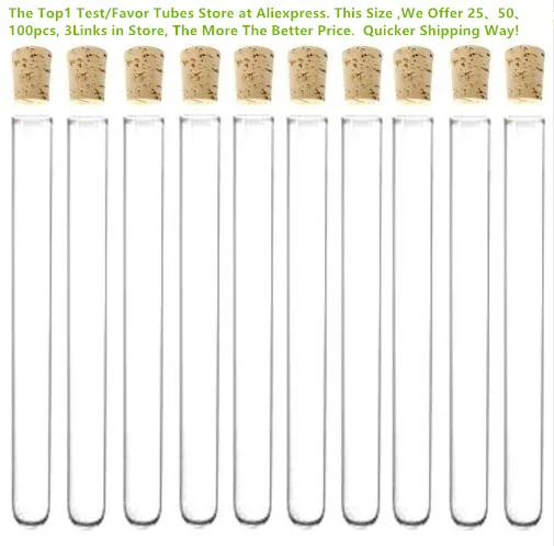 

50pcs 15x100mm 11ml Wedding favor Plastic Test Tube with Cork Transparent Favor de la boda All Size Available In Store