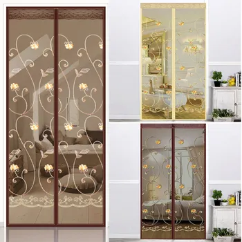 

Hook Loop Fastener Embroidery Ventilate Curtains Anti Mosquito Magnetic Tulle Curtain Door Screen Magnetic Fly Screen Mesh Net