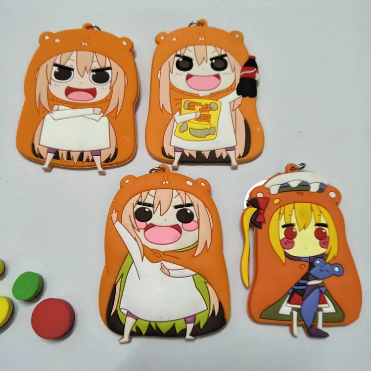

Hot Umaru-chan Halloween Himouto Double-Side Soft Rubber Keychain Doma Umaru Pendant Keychain Anime Christmas New Year Gift