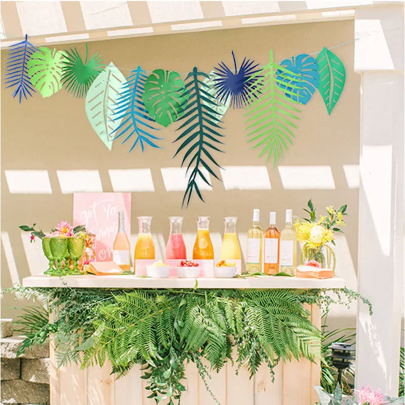 

Tropical Palm Leaves Garland Banner Decor Birthday Party Decor Bachelorette Hen Party Wedding Decor Supplies