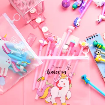 

10 Pcs Gel Pen Lapices Tinta Gel Em Caneta Kawaii Pens For School Cute Unicorn Pink Panther Korean Lapiceros Kawaii Cancelleria