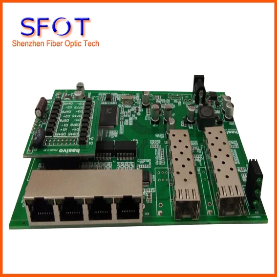 

POE reverse Switch board, 2 Port SFP + 4 PortS GE Rj45 Operational PD switch