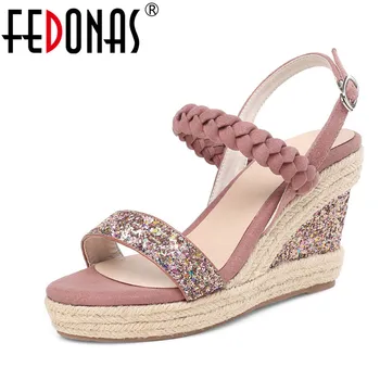 

FEDONAS Fashion Sweet Round Toe Women Sandals 2019 Classic Design Basic Shoes Spring Summer Casual Concise Shoes Woman