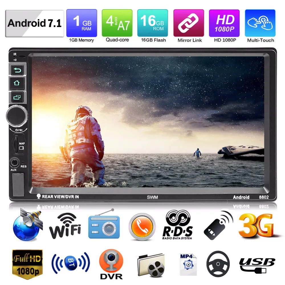 

Universal Car Multimedia Player Autoradio Stereo 7" Touch Screen FM Video MP5 Player Auto Radio Android 7.1 GPS Navi RDS