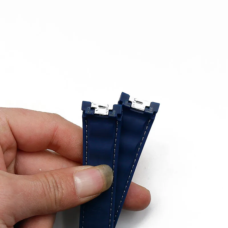 Men's silicone strap 20mm watch accessories for Omega hippocampus 300 AT150 8900meters marine rubber butterfly buckle watch band