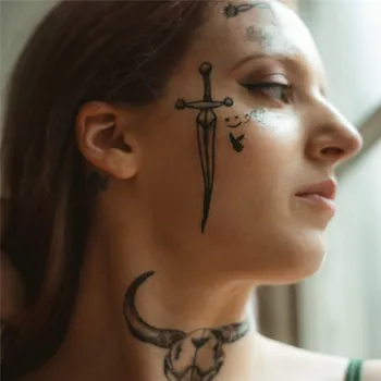 

Face Tattoo Set Temporary Tattoos Flash Tattoos Inspired Costume Skin Safe Body Waterproof Temporary Tattoo Sticker 10.29