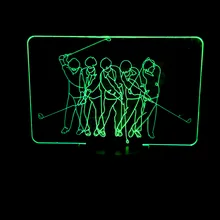 Гольф человек Креатив 3D ночник 7 цветов Изменение USB сенсорный выключатель LED 3D иллюзия настольная лампа для детей Спальня лампа игрушка в подарок