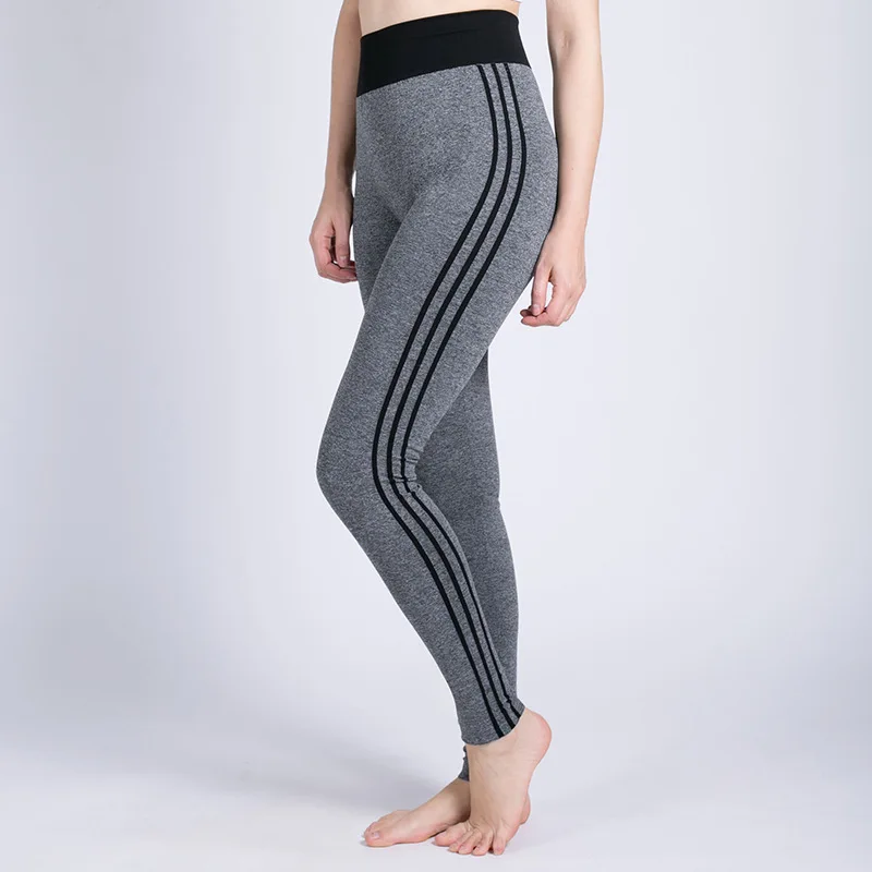 

Vertical Stripes Side Leggings Women High Waist Drawstring Long Pants Spring Active Workout Legins sports wear for women gym