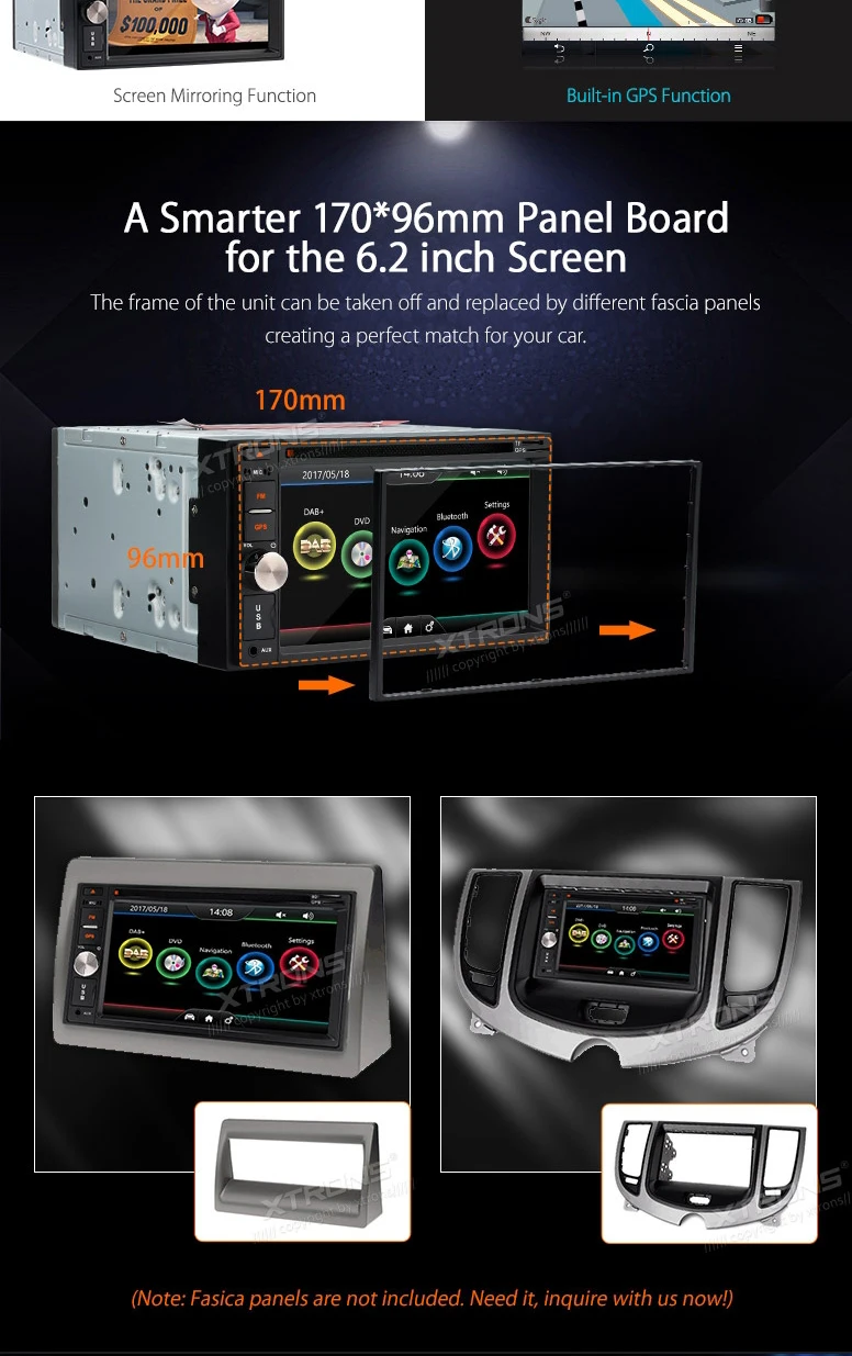 Flash Deal 6.2" Touch Screen Two Din Car Radio 2 Din Car DVD Double Din Car Navigation GPS with Moveable Icons & Professional DAB+ Antenna 2