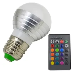Светодиодные лампы 16 Цвета Сменные RGB 85 В-265 В с ИК-пульта дистанционного управления праздник декоративная Ночная свет