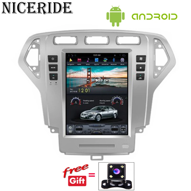 Flash Deal Niceride Vertical Screen Tesla Style 10.4" Car Dvd Player for Ford Mondeo 2007-2010 Car Radio Android 7.1 Gps Navigation BT Wifi 1