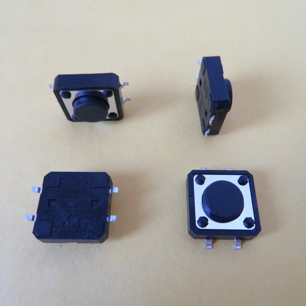

50Pcs/lot 12x12x5(H)mm SMD Micro Push Button Tactile Tact Electronic Momentary Switch drucktaster Taster schalter druckschalter