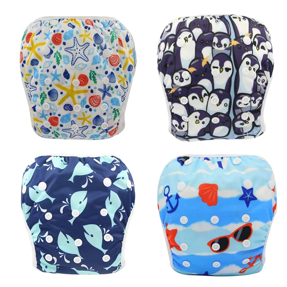 

Swimming Diapers Washable Infants Nappies Cover Bebek Mayo Adjustable Swim Diaper Cover Pants Cartoon Reusable Baby Swimwear