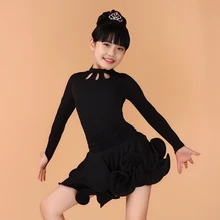 От 4 до 13 лет дети конкуренции Костюмы для латиноамериканских танцев танцевальные трико для девочек Костюмы для бальных танцев Танцы XS-XXL дети Elegent танго платье Самба костюм