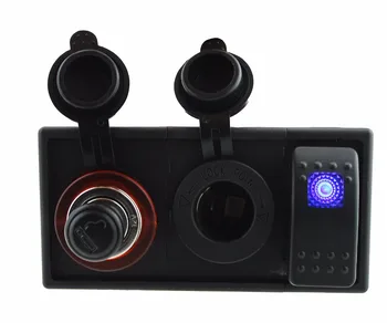

IZTOSS DC 12V/24V power Sockets and cigarette lighter sockets with rocker switch jumper wires and housing holder