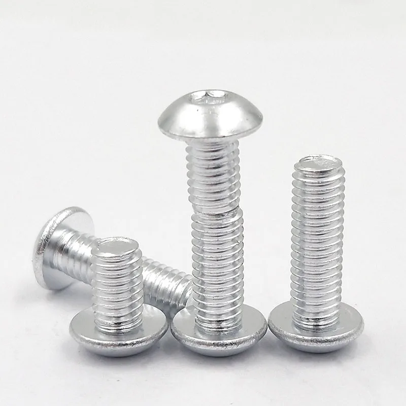 

10pcs M3 M4 inner hexagon screws semicircular head screw full tooth round cup hair bolts mechanical bolt 6063 aluminum alloy