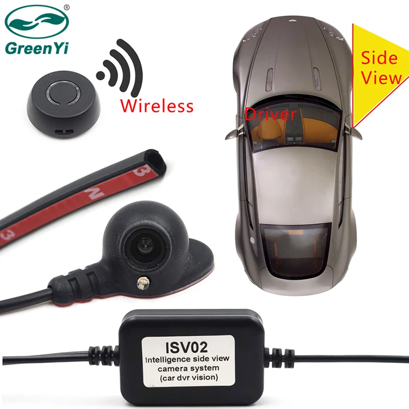

GreenYi Vehicle Intelligent Side View Camera System (Car DVR Vision) Support Wireless Button Function