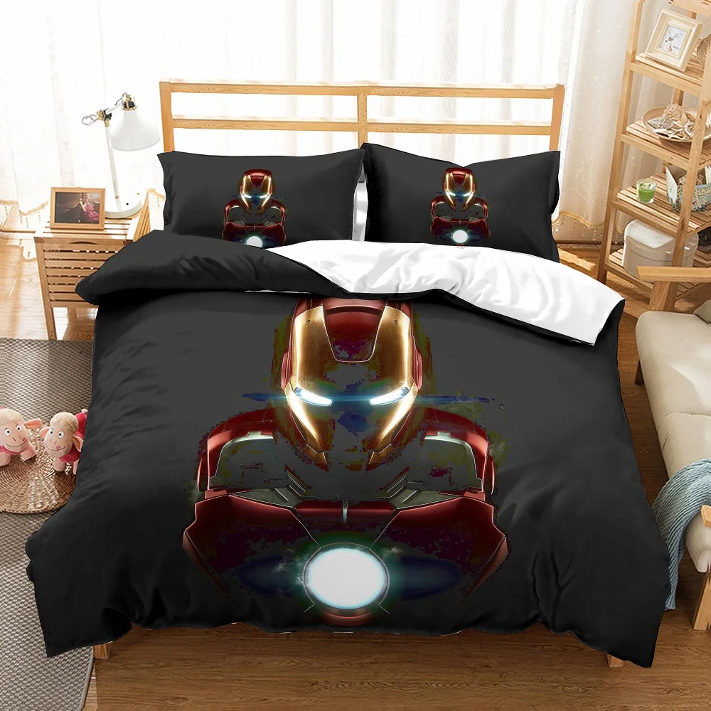 Avengers Alliance Iron Man Bedding Set With 2 Pillowcase Linen Set