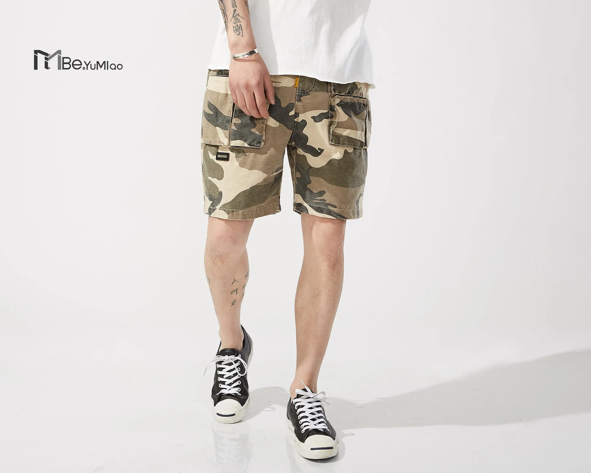 Be. YuMiao хаки камуфляжные шорты для женщин мужские хлопковые карго шорты спортивные костюмы мужские Бермуды мужские пляжные шорты без пояса