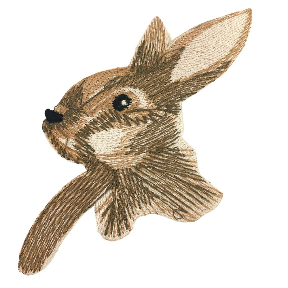 3pc Sketch Rabbit Embroidery Patch Embroidered Applique Hare Animal