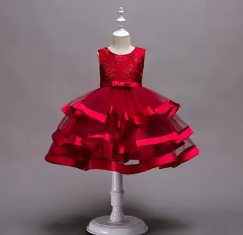 

2019 Beauty Ball Gown Flower Girl Dresses For Wedding Organza Tiered Little Child Kids Formal Party Prom Gown Cheap