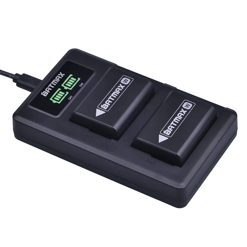 1 шт. NP-FW50 NPFW50 батарея с светодиодный дисплей Ультратонкий USB двойное зарядное устройство для sony Alpha a5000, a6500, a6300, a6000, a7 II, a7R II