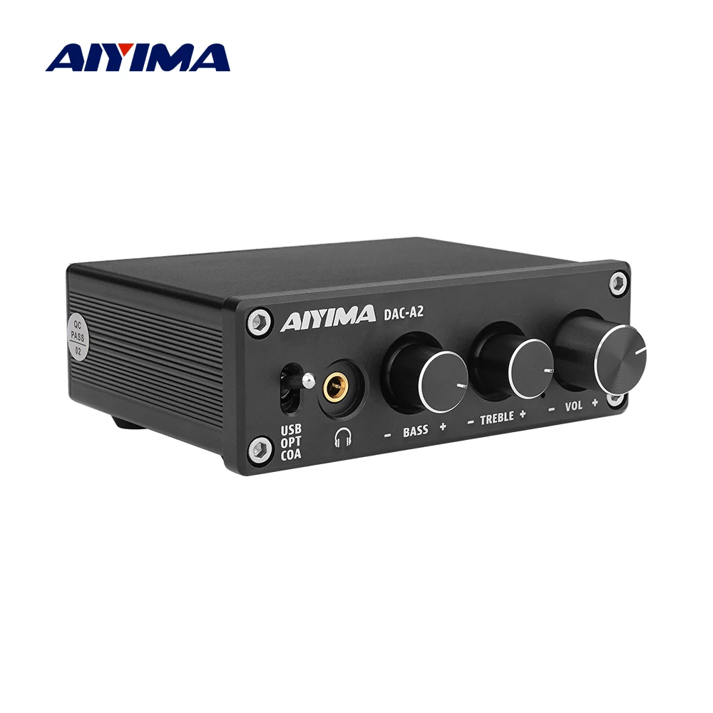 AIYIMA Mini Amplificador 2 0 Hifi Digital Decoder USB DAC Audio Headphone Amplifier 24Bit 96KHz Coaxial Optical Output RCA Amp