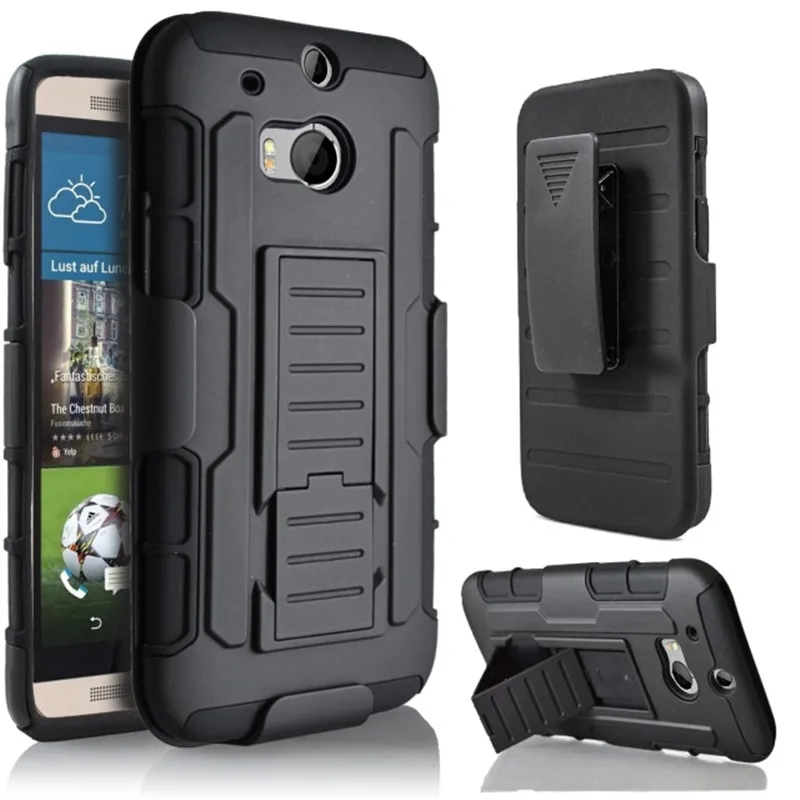 

Hybrid Silicone Plastic Armor Case for coque HTC One M8 Case Cover M8s M8x for fundas HTC One 2 Cover + Stand