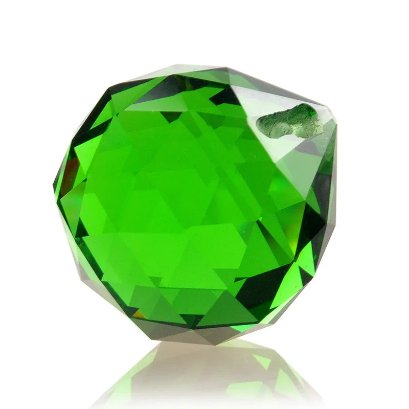 Green 30mm K9 Faceted Crystal Ball Glass Chandelier Crystal Parts Prisms feng shui Suncatcher Rainbow Lighting Ball Home Decor (7)