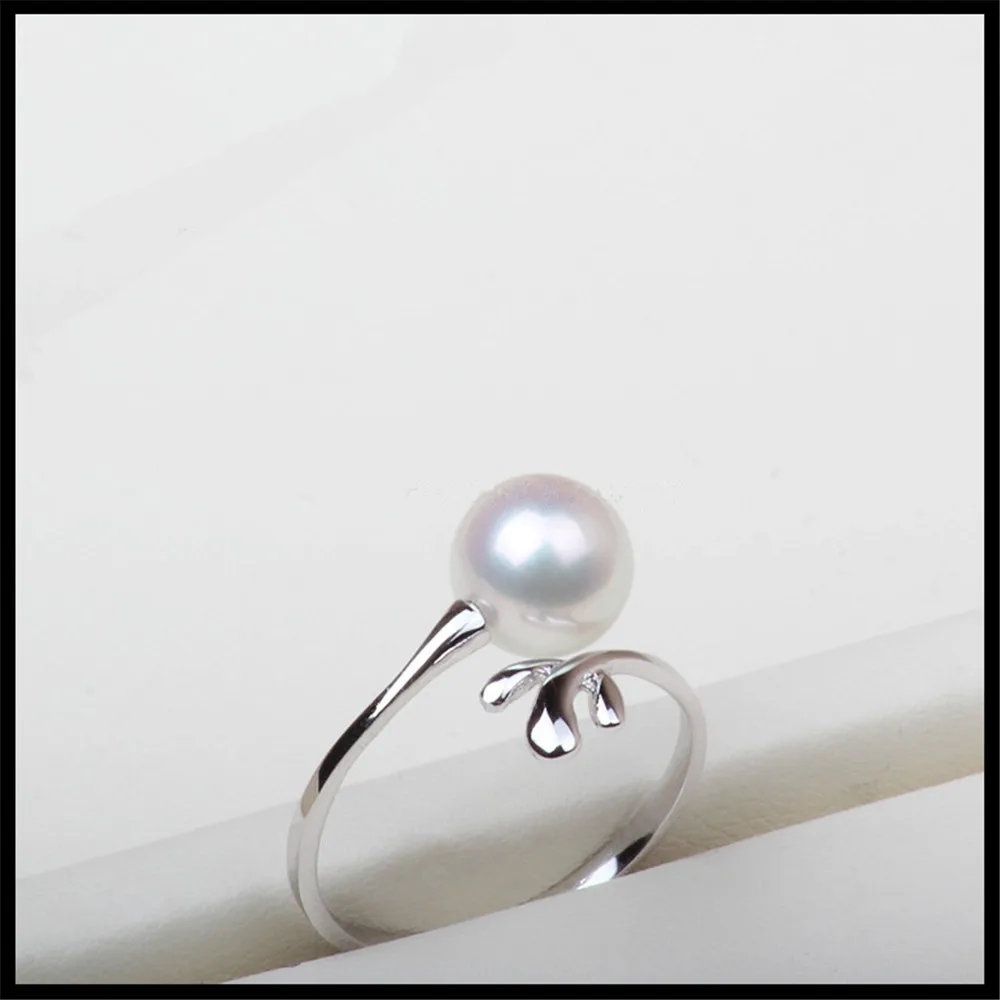 

Classic Rings Resizable Design Rings Base 925 Silver Pearl Rings Settings Women DIY Pearl Rings Accessory No Pearl