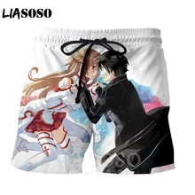 Модные панк повседневные аниме для мужчин, женщин, детей, для отдыха, homme, Sword Art Online, сексуальная рубашка, спортивные, Harajuku, пляжные тренировочные брюки, шорты, E911