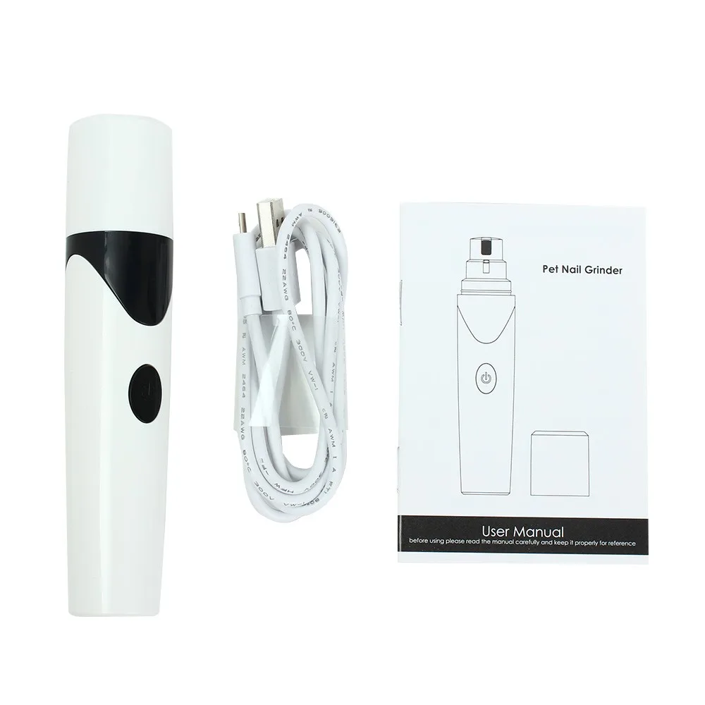 

USB Rechargeable Pet Nail Grinder for Dogs/Cats Professional Pet Nail Clippers Auto Cat Dog Nail Grooming File Replacement Head
