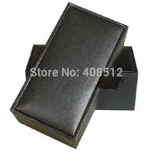 100 шт цена черная искусственная кожа бумага и серая доска 1 пара Запонки Коробка Футляр для Запонки