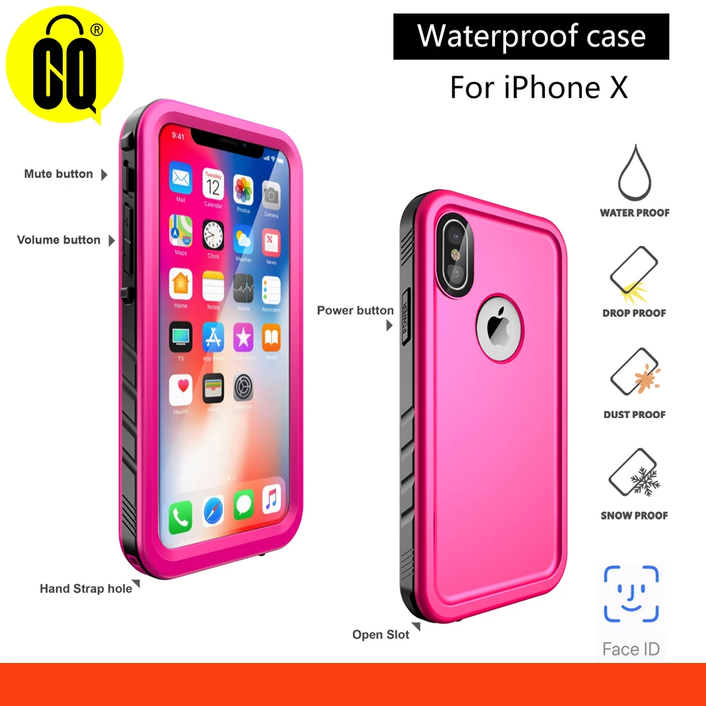Waterproof Case Compatible with For iPhone X/XS Durable Shockproof Cellphone Wireless Charging Supported for Swimming |