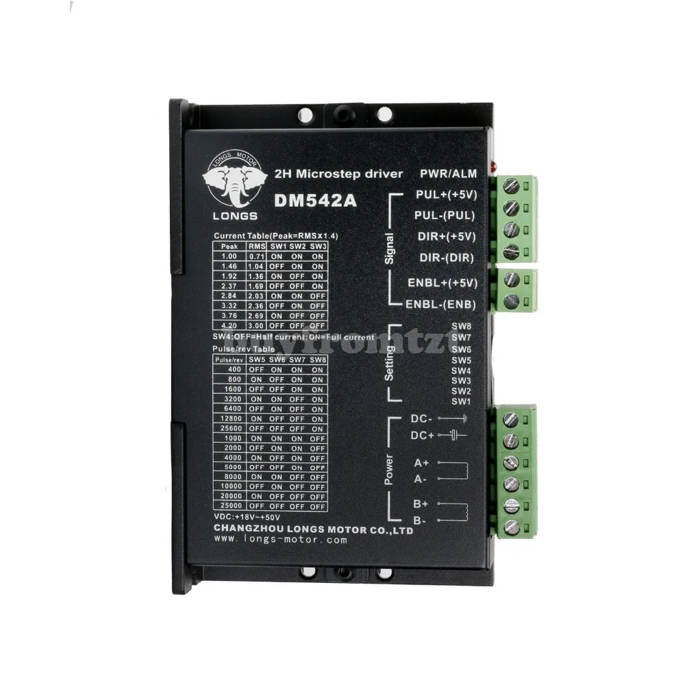 

Nema23 Stepper Motor Driver DM542A Peak 4.2A 18-50VDC 128 Microsteps CNC