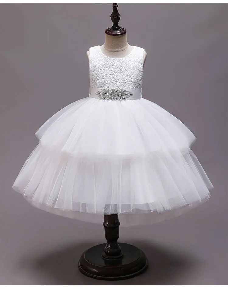 Popodion/Платья с цветочным узором для девочек; платья для девочек с цветочным узором для вечеринки и свадьбы; Бальные платья для девочек; FGD10116 - Цвет: Белый