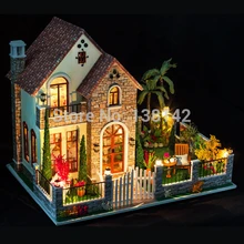 K007 Большой Diy кукольные домики miniatura творческие вилла модель собирать деревянные Миниатюрный Кукольный дом мебель игрушки