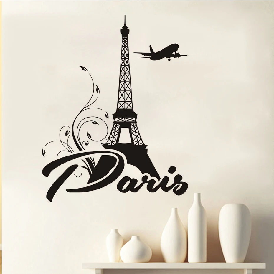 DCTOP Paris Eiffel Tower Wall Sticker New Design DIY Romantic Paris Art