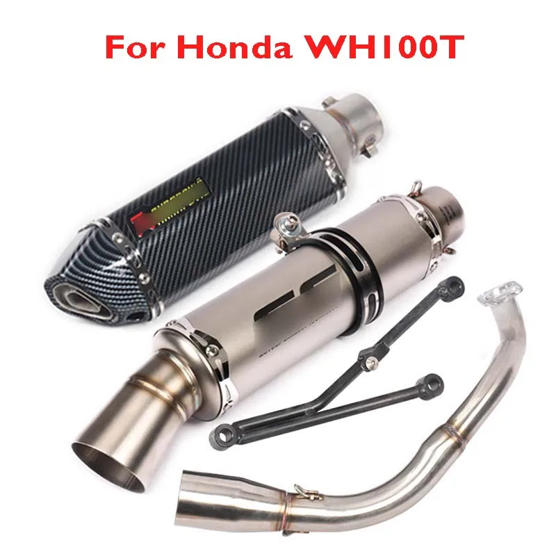 

Slip on for Honda WH100T Motorcycle Exhaust Pipe Tip Muffler Escape & Mid Front Link Tube Pipe Exhaust System for Honda WH100T